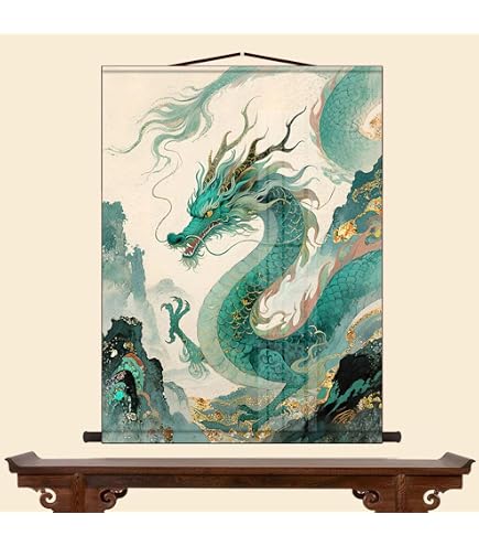 Amazon.co.jp: [AiO JAPAN] 風水 タペストリー 紅龍 ドラゴン 150×100